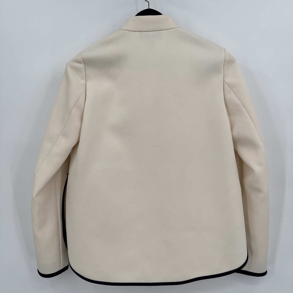J.Crew Tipped Twill Jacket Blazer Cream Off White Mandarin Collar B8544 Sz 4 NEW - Picture 4 of 16